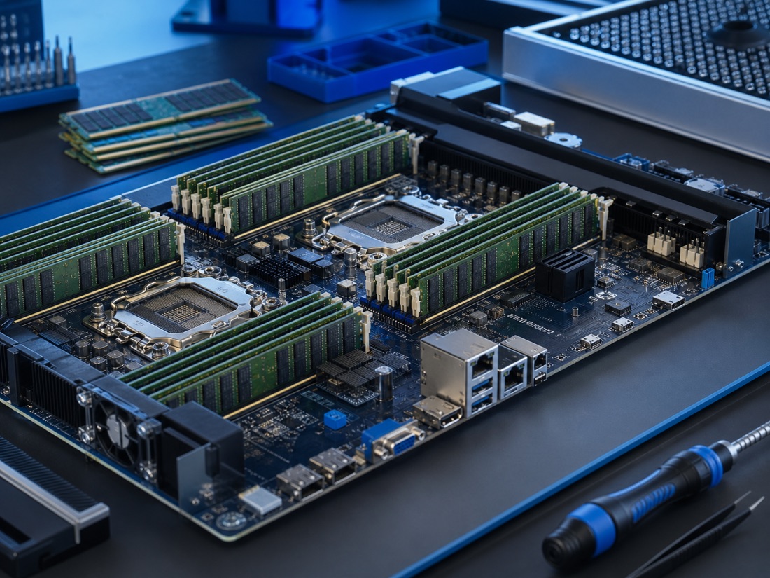 ECC memory installed on an enterprise server motherboard